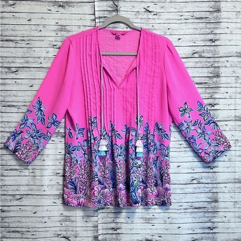 Lilly Pulitzer Marilina Tunic Top Lucky Lady Engineered